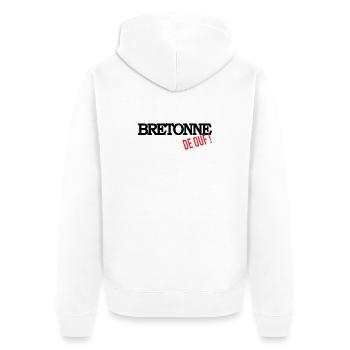 Bretonne de ouf - Veste à capuche bio Premium Unisexe - blanc - Dos - Thijin (182cm)