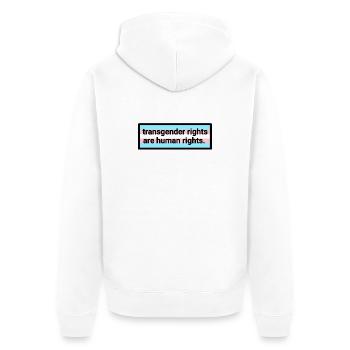 Trans Rights Human Rights - Unisex Premium Organic Zip Hoodie - white - Back - Thijin (182cm)