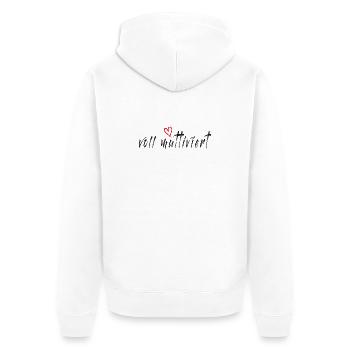 Voll muttiviert! Mama, Mutter lustiger Spruch - Unisex Premium Bio Zip Hoodie - Weiß - Hinten - Thijin (182cm)