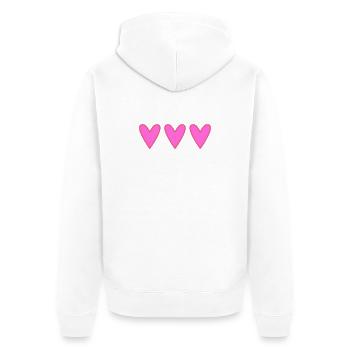 MAMAN. FÊTE DES MÈRES. BONNE FÊTE MAMAN. JE T'AIME - Veste à capuche bio Premium Unisexe - blanc - Dos - Thijin (182cm)
