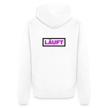 Läuft - Unisex Premium Bio Zip Hoodie - Weiß - Hinten - Thijin (182cm)
