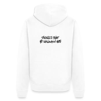 Colored Shirt Humor Saying - Unisex Premium Organic Zip Hoodie - white - Back - Thijin (182cm)