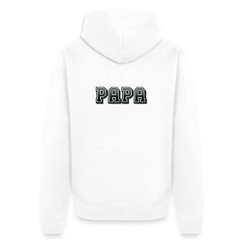 PAPA - Veste à capuche bio Premium Unisexe - blanc - Dos - Thijin (182cm)