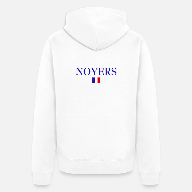NOYERS-Conception du drapeau français - Veste à capuche bio Premium Unisexe - blanc