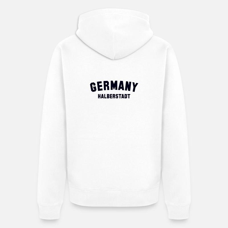 HALBERSTADT Germany - Unisex Premium Bio Zip Hoodie - Weiß