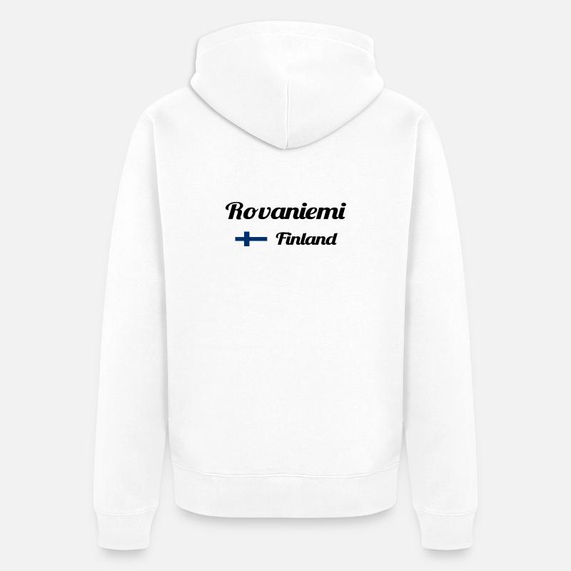 Rovaniemi Finlande - Imprimés élégants - Veste à capuche bio Premium Unisexe - blanc