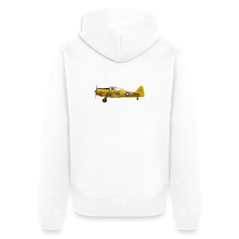 T-6 Texan - Unisex Premium Bio Zip Hoodie - Weiß - Hinten - Thijin (182cm)