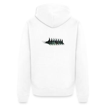 Banc de raies manta – Un monde sous-marin élégant - Veste à capuche bio Premium Unisexe - blanc - Dos - Thijin (182cm)