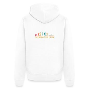 Schwimmen Evolution Fortschritt Illustration - Unisex Premium Bio Zip Hoodie - Weiß - Hinten - Thijin (182cm)