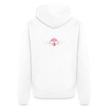 Lotus Ornament mit Yin und Yang Symbol  - Unisex Premium Bio Zip Hoodie - Weiß - Hinten - Thijin (182cm)