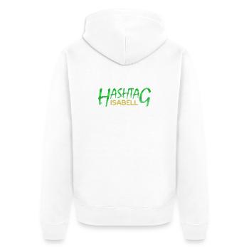 First name Isabell - Unisex Premium Organic Zip Hoodie - white - Back - Thijin (182cm)