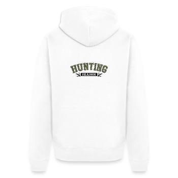 HuntingSeason Camouflage Text - Unisex Premium Organic Zip Hoodie - white - Back - Thijin (182cm)