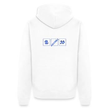 Geburt Andrej - Unisex Premium Bio Zip Hoodie - Weiß - Hinten - Thijin (182cm)