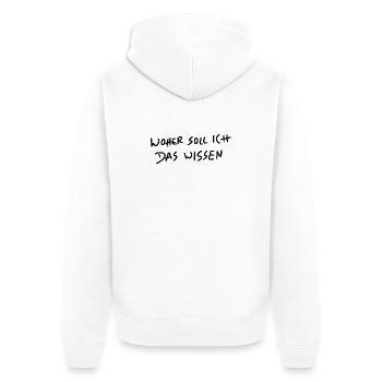 Wohin soll ich das Wissen Graffiti - Unisex Premium Bio Zip Hoodie - Weiß - Hinten - Thijin (182cm)