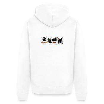 Kawaii Katzen Weihnachtsparade, Kätzchen - Unisex Premium Bio Zip Hoodie - Weiß - Hinten - Thijin (182cm)