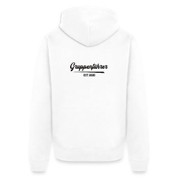 Gruppenführer 2026 Feuerwehr Feuerwehrmann FFW - Unisex Premium Bio Zip Hoodie - Weiß - Hinten - Thijin (182cm)