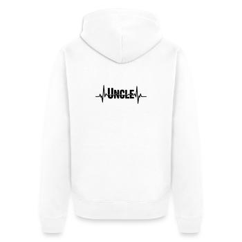 Uncle lettering with heartbeat - Unisex Premium Organic Zip Hoodie - white - Back - Thijin (182cm)