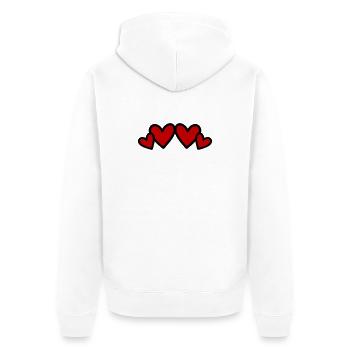 Coeurs Symbole Amour - Veste à capuche bio Premium Unisexe - blanc - Dos - Thijin (182cm)
