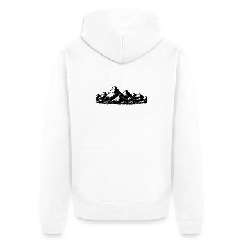Montagnes Symbole des Alpes - Veste à capuche bio Premium Unisexe - blanc - Dos - Thijin (182cm)