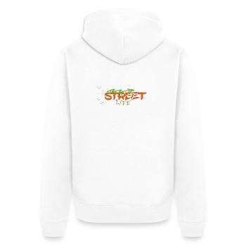 Street life Graffiti  - Unisex Premium Bio Zip Hoodie - Weiß - Hinten - Thijin (182cm)