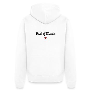 OMA. MAMA. OMA. MUTTERTAG - Unisex Premium Bio Zip Hoodie - Weiß - Hinten - Thijin (182cm)