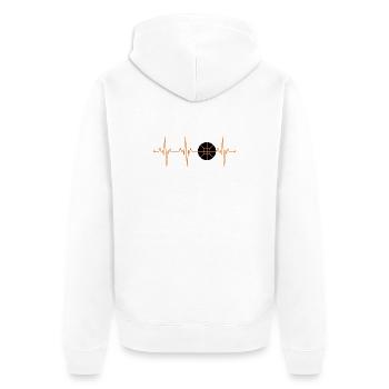 Basketball Heartbeat ECG - B-Ball Lifeline Design - Unisex Premium Organic Zip Hoodie - white - Back - Thijin (182cm)