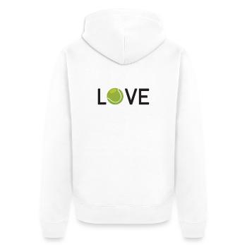 Tennis-Liebhaber - Unisex Premium Bio Zip Hoodie - Weiß - Hinten - Thijin (182cm)