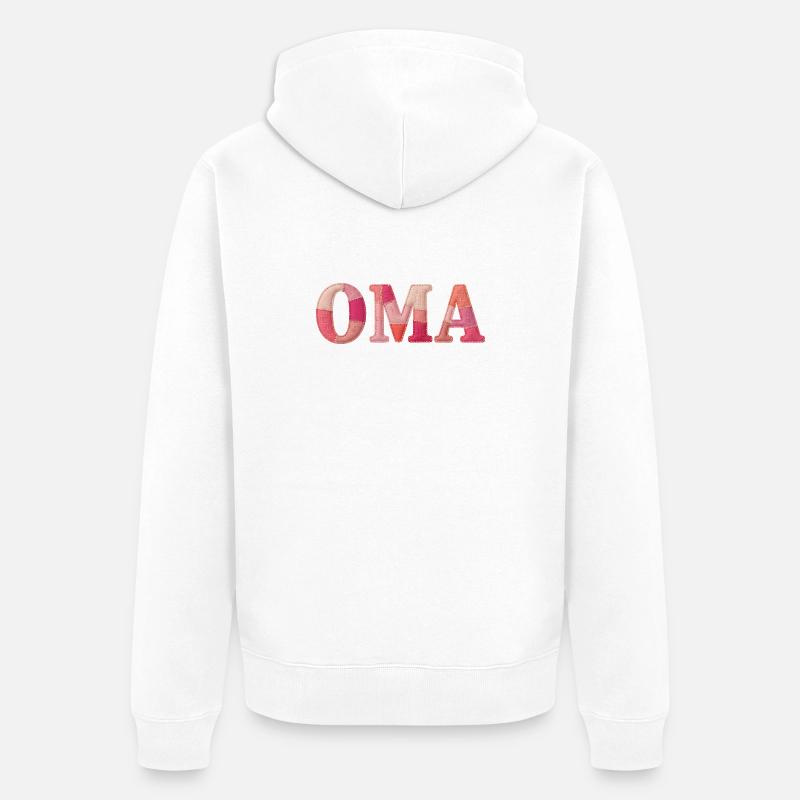 Cadeau OMA Cozy Patchwork - Veste à capuche bio Premium Unisexe - blanc