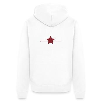 Red Star with Edge Line - Unisex Premium Organic Zip Hoodie - white - Back - Thijin (182cm)