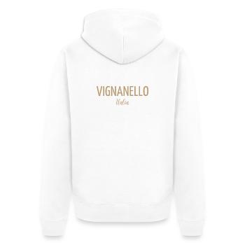 Vignanello Italia - Unisex Premium Bio Zip Hoodie - Weiß - Hinten - Thijin (182cm)