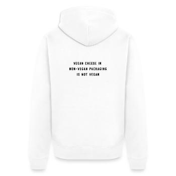 VEGAN CHEESE - Unisex Premium Bio Zip Hoodie - Weiß - Hinten - Thijin (182cm)