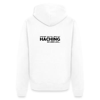 Meine Liebe - Mein Stolz - Meine Stadt - Haching - Unisex Premium Bio Zip Hoodie - Weiß - Hinten - Thijin (182cm)