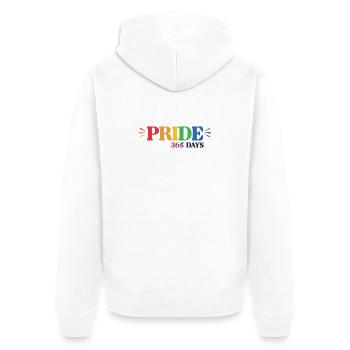 LGBT-Pride-Monat – Pride 365 Tage - Unisex Premium Bio Zip Hoodie - Weiß - Hinten - Thijin (182cm)