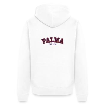Palma Est. 1976 - Unisex Premium Organic Zip Hoodie - white - Back - Thijin (182cm)
