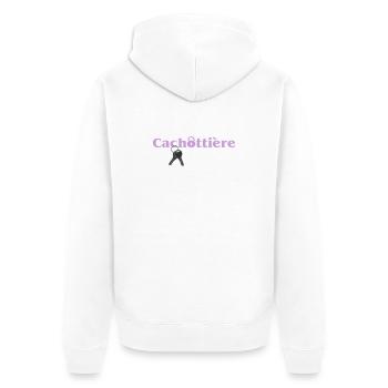 Cachottière Clés et Mystère - Veste à capuche bio Premium Unisexe - blanc - Dos - Thijin (182cm)