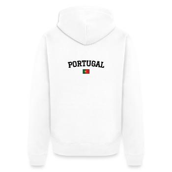 Drapeau du Portugal Noir - Veste à capuche bio Premium Unisexe - blanc - Dos - Thijin (182cm)