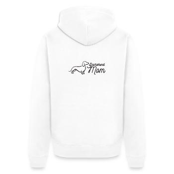Dachshund Mom Script Logo Lineart Dackel - Unisex Premium Bio Zip Hoodie - Weiß - Hinten - Thijin (182cm)