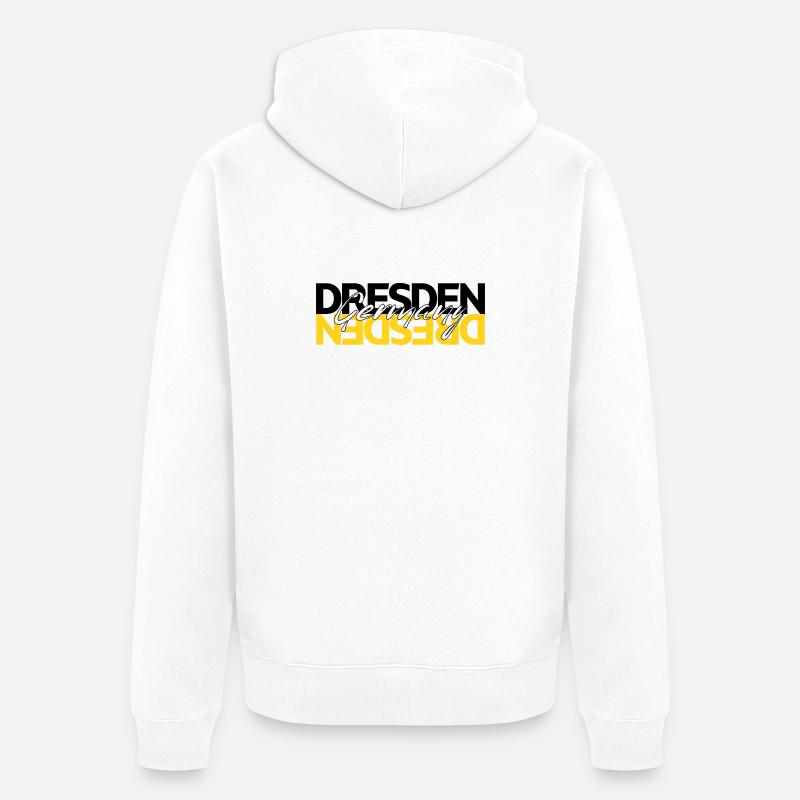 Dresde, Allemagne - Veste à capuche bio Premium Unisexe - blanc