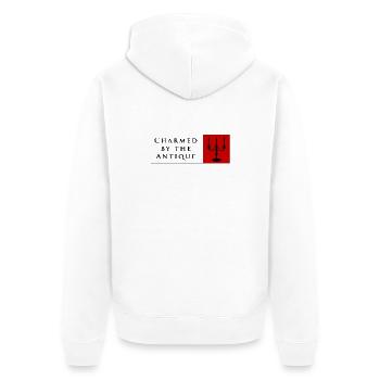 Charmed By The Antique Gothic Candelabra – Red Min - Unisex Premium Organic Zip Hoodie - white - Back - Thijin (182cm)