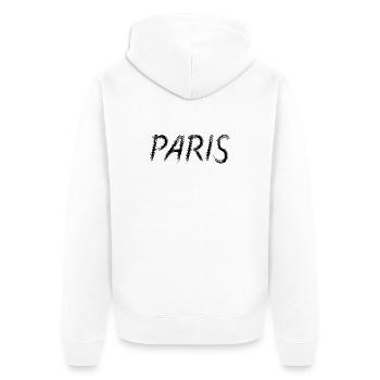 Paris en Brush Urbain Noir - Unisex Premium Bio Zip Hoodie - Weiß - Hinten - Thijin (182cm)