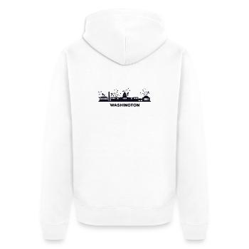 Washingtoner Skyline, Washington - Veste à capuche bio Premium Unisexe - blanc - Dos - Thijin (182cm)