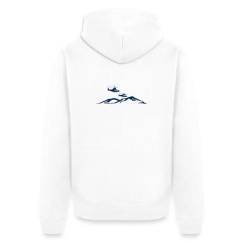 Pilote de montagne en hélicoptère - Veste à capuche bio Premium Unisexe - blanc - Dos - Thijin (182cm)