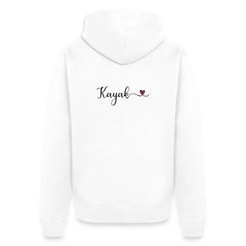 Niedliches Kajakherz-Design - Unisex Premium Bio Zip Hoodie - Weiß - Hinten - Thijin (182cm)