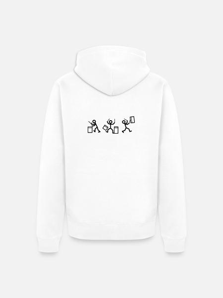Three drummers - Unisex Premium Organic Zip Hoodie - white