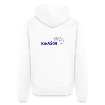 Logo du croissant KWASOH Imprimé - Veste à capuche bio Premium Unisexe - blanc - Dos - Thijin (182cm)