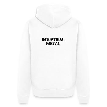 Industriemetall - Unisex Premium Bio Zip Hoodie - Weiß - Hinten - Thijin (182cm)