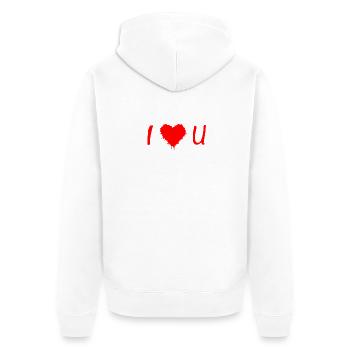 Love Graffiti Heart i LOVE YOU I Love You - Unisex Premium Organic Zip Hoodie - white - Back - Thijin (182cm)