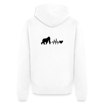 Cœur Battement de Singe - Veste à capuche bio Premium Unisexe - blanc - Dos - Thijin (182cm)