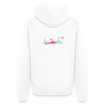 Hubschrauber Herzschlag Ekg Pilot - Unisex Premium Bio Zip Hoodie - Weiß - Hinten - Thijin (182cm)