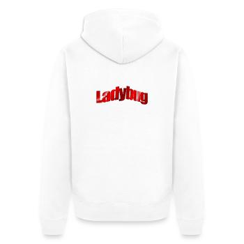 Dezentes Logo Ladybug  - Unisex Premium Bio Zip Hoodie - Weiß - Hinten - Thijin (182cm)